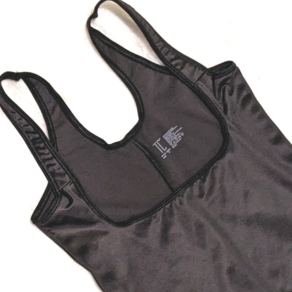 TC Dress Shapewear Slip Firm Control Black Stay-put Silicone Edge Lining Sz Sm - Picture 7 of 11